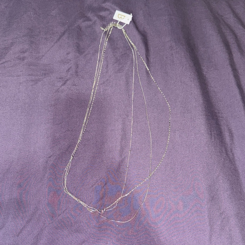 Bancroft Silver Multi-Layered Necklace 15.5"